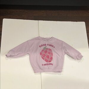 Zara - Kids Light Pink Strawberry Sweatshirt